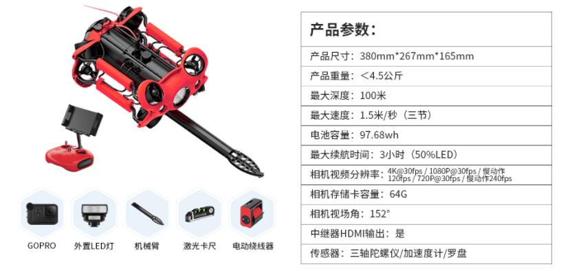 P1水下機(jī)器人功能參數(shù)
